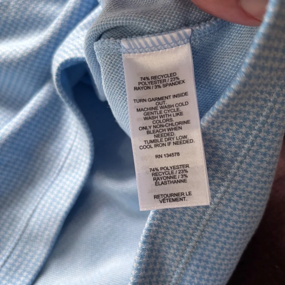 Vineyard Vines OTG Bluffs Quarter-Zip Pullover Blue Micro Check Mens XL